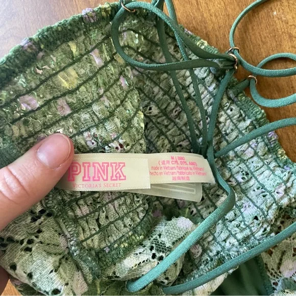 Victorias Secret Floral Lace Green Bralette - Picture 4 of 6